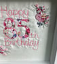 Happy 85th Birthday machine embroidered picture