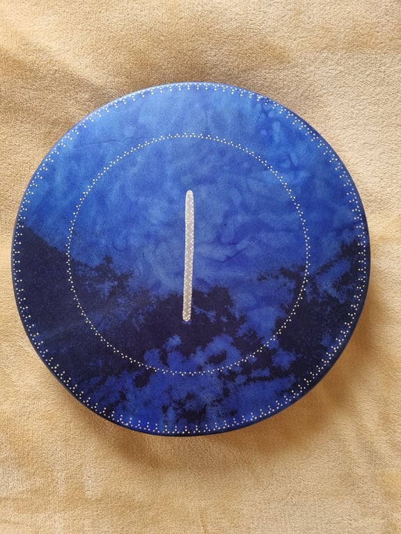 The Mountain Spirit — 16" Shamanic Drum with Opalite & Isa Rune