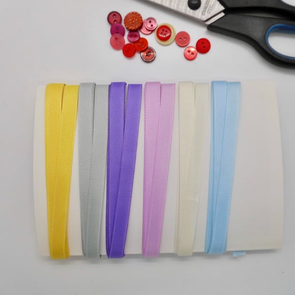 10mm grosgrain ribbon selection pack of 6 colours total 9 metres     