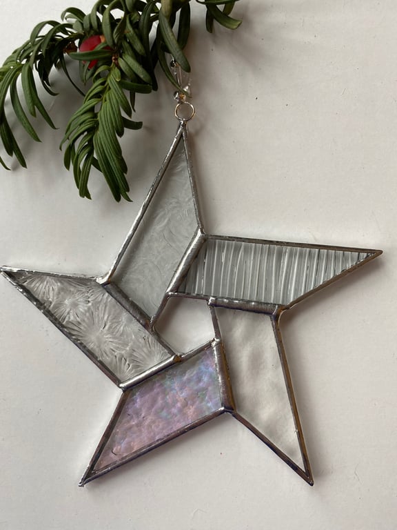 Stained Glass Pentagon Star Decoration 
