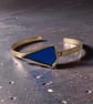 Cobalt Blue Gold Sea Glass Cuff - Image 2
