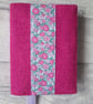 A6 'Harris Tweed®' Notebook Cover - Magenta Herringbone & Liberty London Print - Image 4