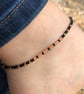 Seed bead and sterling silver anklet - Image 1