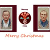 Cricket Christmas card vintage 1934 design. Surrey.Hobbs. Jardine.  FREE UK P&P