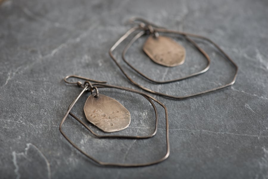 Textured Sterling Silver Statement Earrings