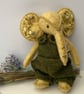 Elephant, hand sewn and dressed embroidered elephant, collectable artist bear - Image 3
