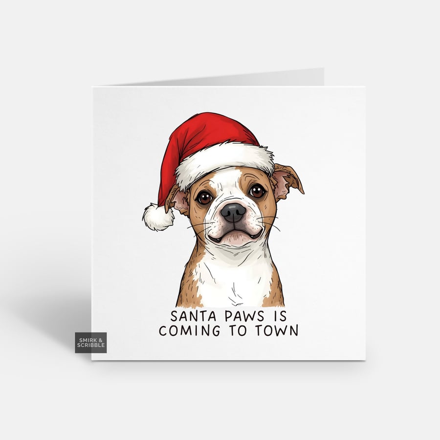 Unique Funny Christmas Card For Him Or Her - Cute Xmas Greeting - Dog Pun