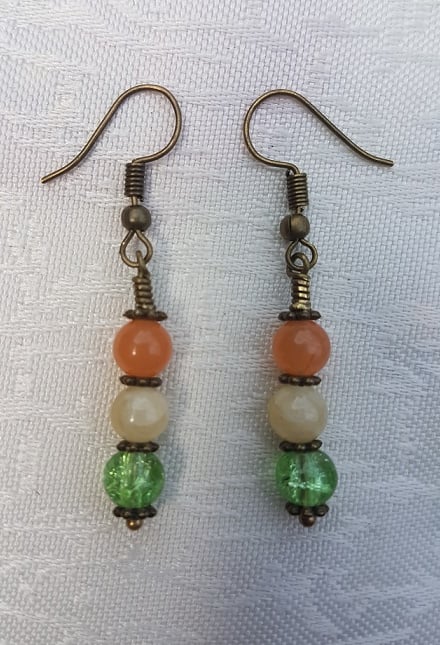 SALE - Gorgeous Orange Spectrum Earrings - Dark tone No9