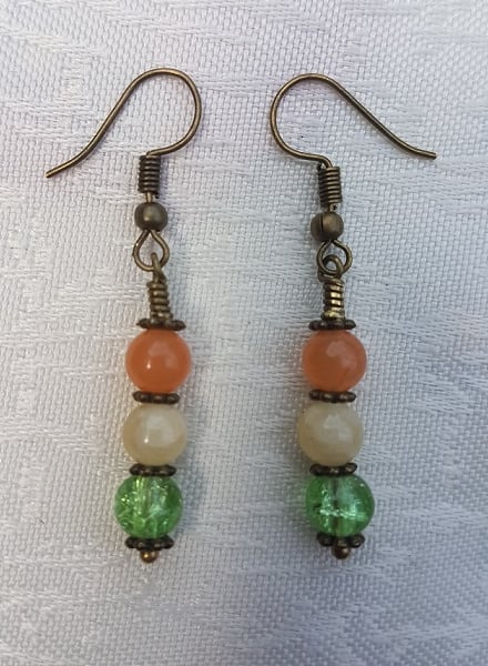 SALE - Gorgeous Orange Spectrum Earrings - Dark tone No9