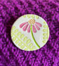 Handmade Ceramic Echinacea brooch, Hand Made Pottery Badge - Image 6