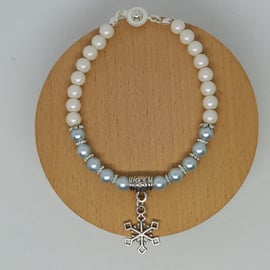 Two tone Snowflake charm bracelet