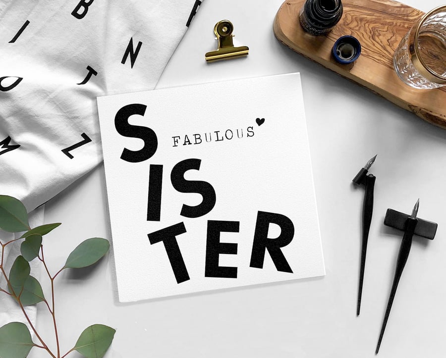 SISTER Birthday card - Blank card