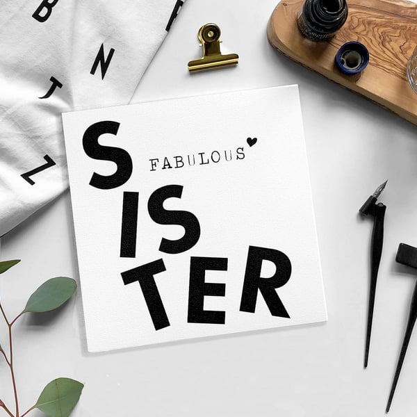 SISTER Birthday card - Blank card