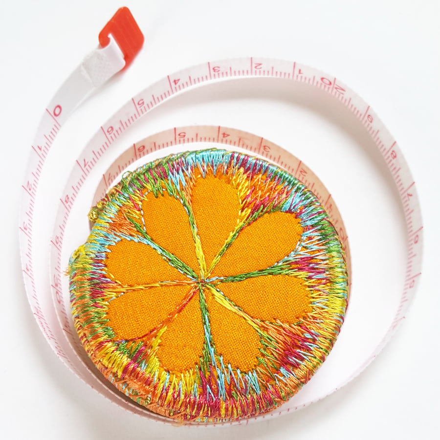 Free machine embroidery retractable tape measure 