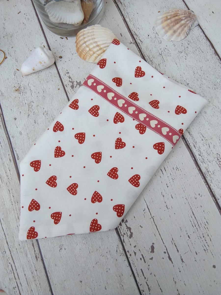 Dog Bandana over the collar Heart design Large