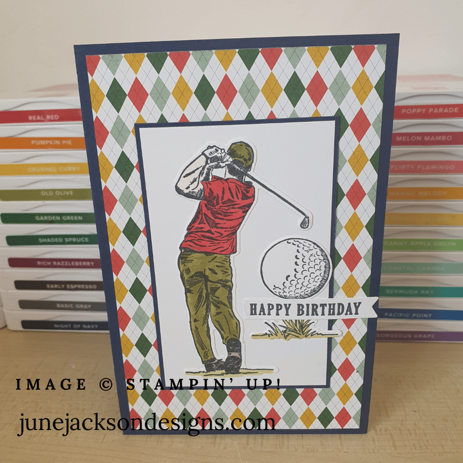 A golfers handmade birthday card