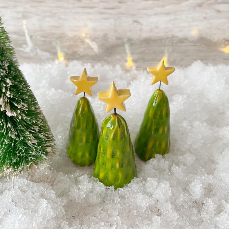 Ceramic Christmas Trees - Clay Christmas Trees, Christmas Decorations