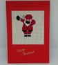 Handmade Christmas Greetings Card with Envelope - Cross Stitch