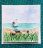 Sea Glass Seagull Desk Art - Original Watercolour with Beach Finds - Image 6