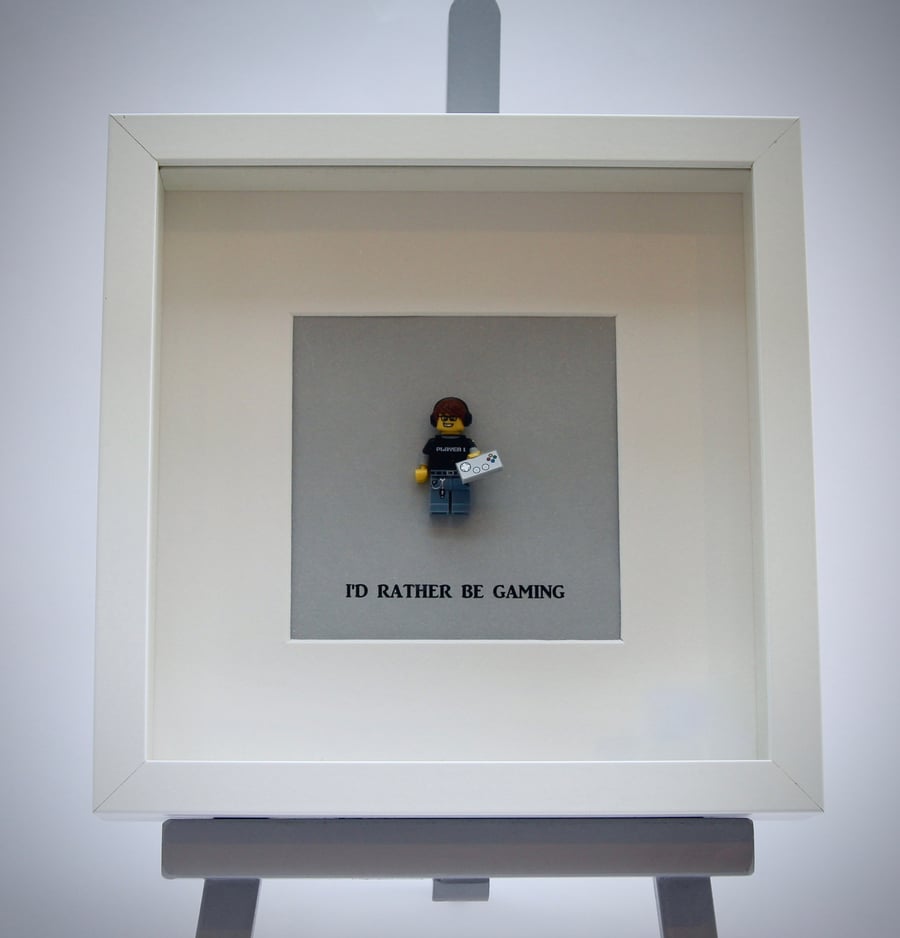 I'd Rather be Gaming mini Figure frame.
