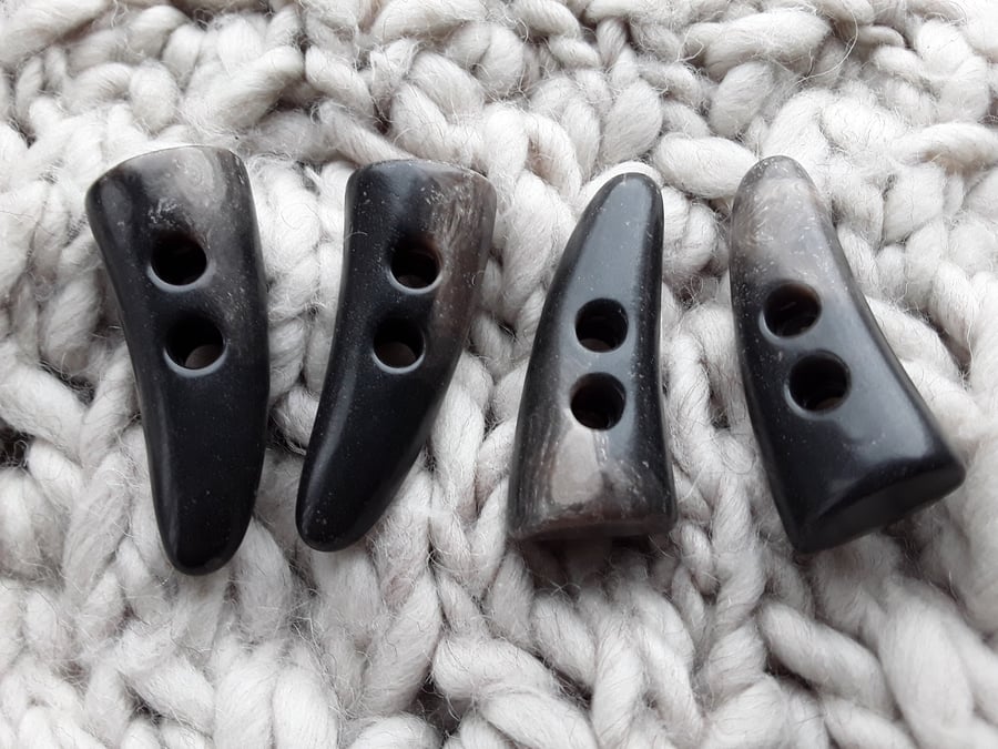 50mm (2") Polyester Horn Toggle Buttons x 4 Pieces