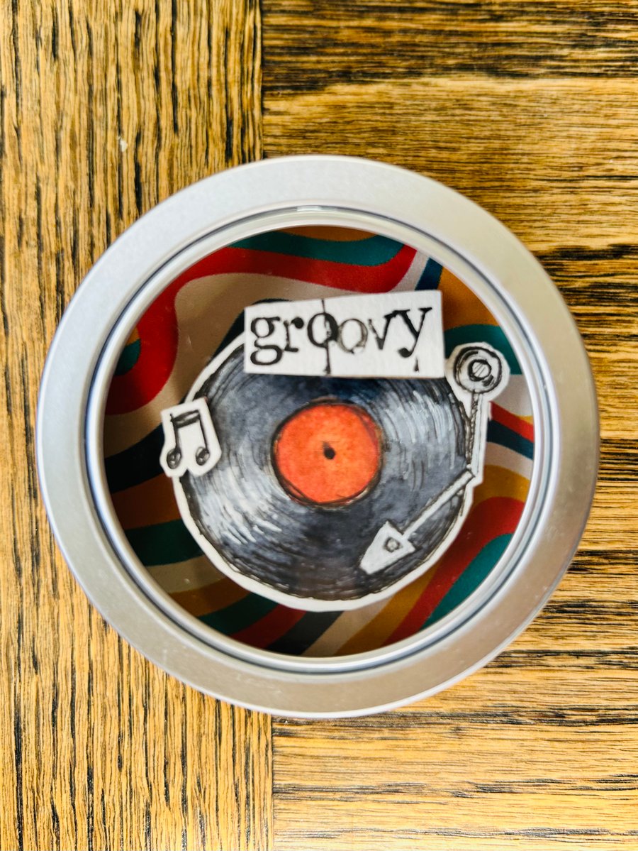 Groovy Vinyl - Cute and quirky 3D Illustration in tin - funny art gift