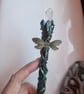Crystal wand, mini witch natural stone wand, dragonfly gifts, Green fae crystal  - Image 5
