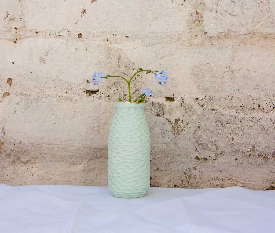 Mint Green Milk Bottle Vase MADE TO ORDER