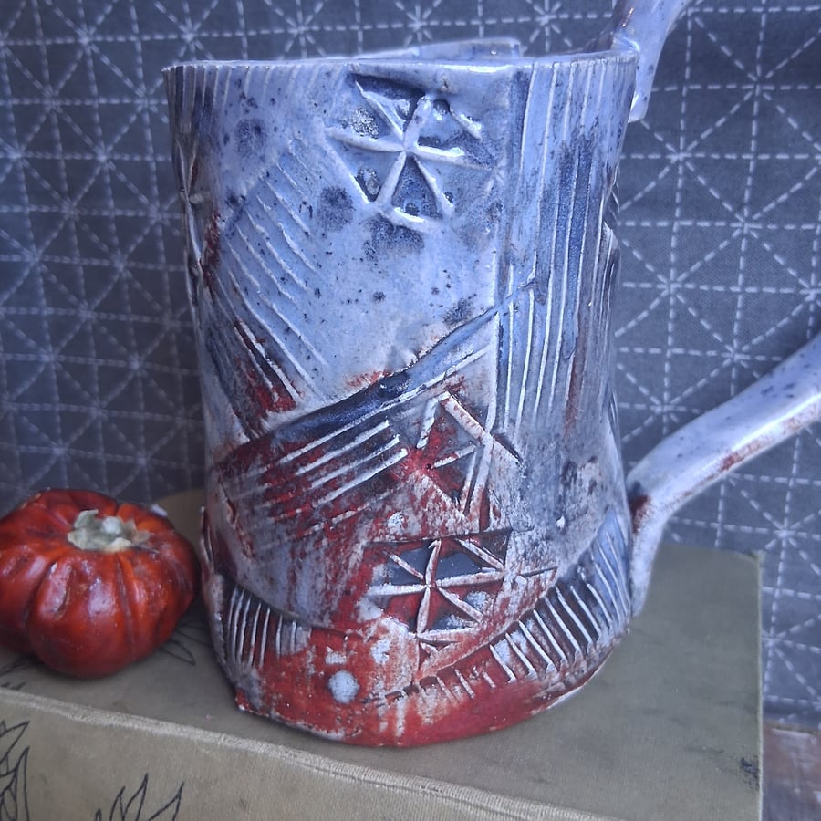 Coffee mug abstract geometric Ceramic handmade