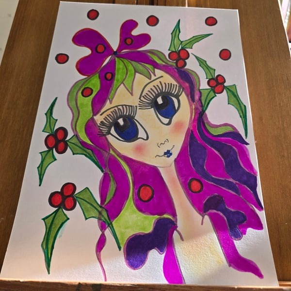 Christmas Fairy Drawing 