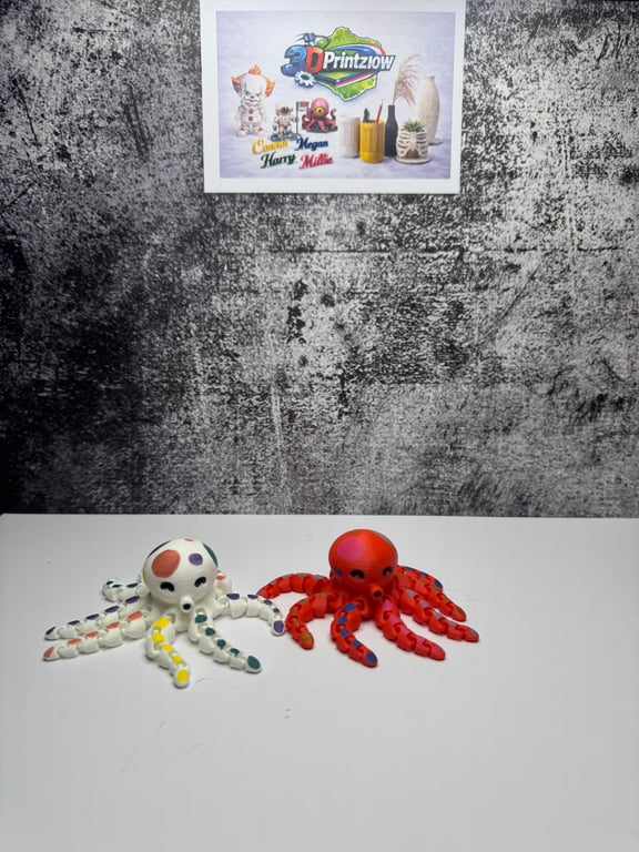 Articulated Octopus Figure – Handmade 3D Printed Poseable Creature