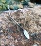 Tiny Silver Leaf Pendant - Recycled Silver Leaf Necklace - Image 2