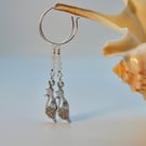 Silver Hoop Cat Charm Earrings, Birthday, Anniversary, Valentine Gifts For Her