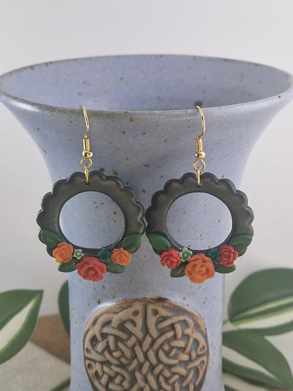 Flower Polymer Clay Earrings: Floral