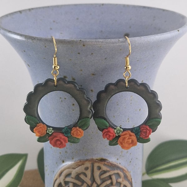 Flower Polymer Clay Earrings: Floral