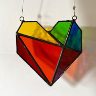 Rainbow Pride colour pop stained glass window hanging suncatcher, LGBTQ gifts