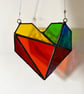 Rainbow Pride colour pop stained glass window hanging suncatcher, LGBTQ gifts
