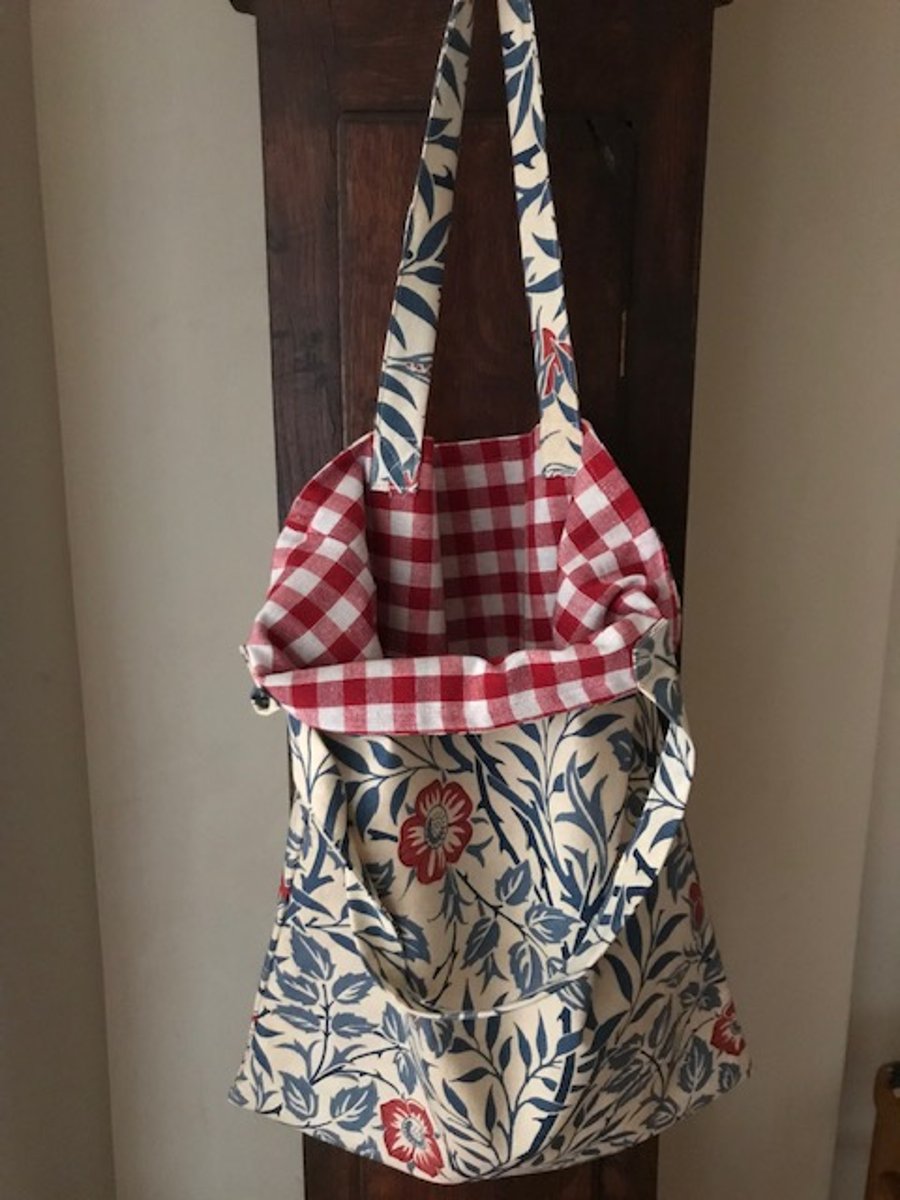 Second - Shopping bag made from vintage William Morris fabric, free postage inc