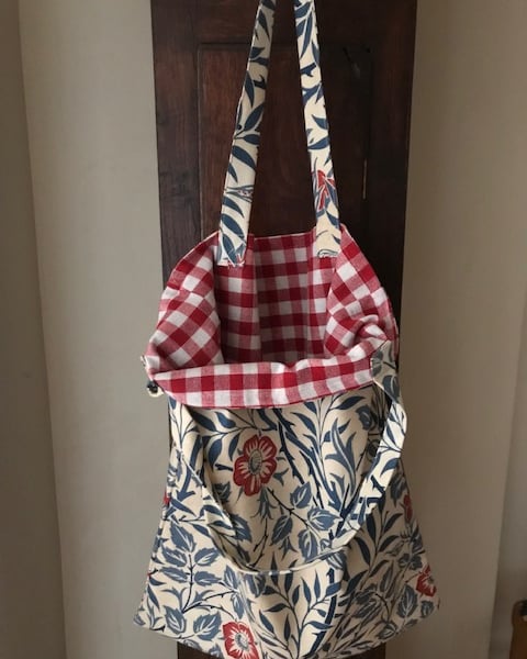 Second - Shopping bag made from vintage William Morris fabric, free postage inc