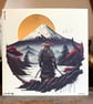 Handmade Japanese Samurai Birthday Greetings Card