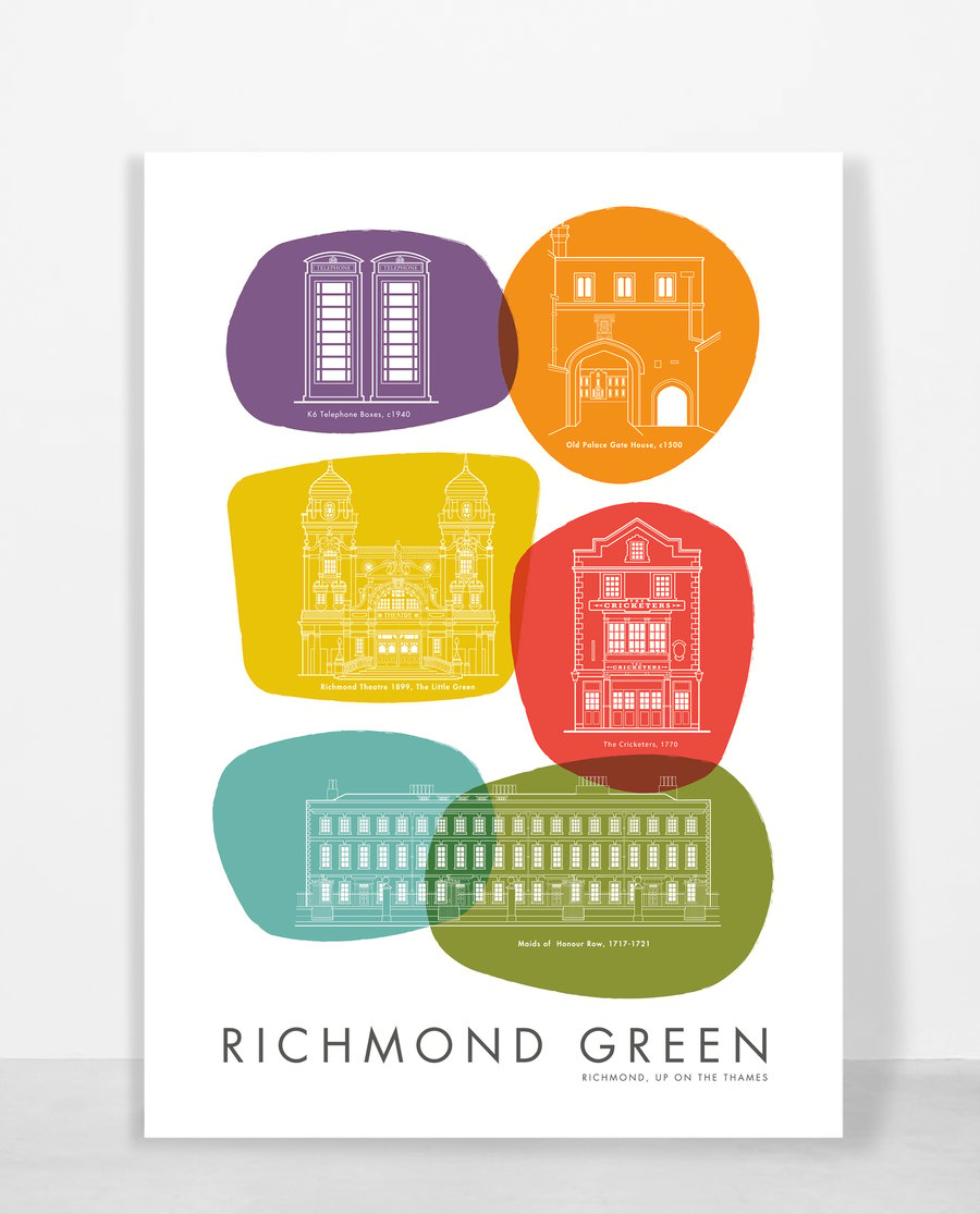 RICHMOND GREEN 60's RETRO 2 A3 Print
