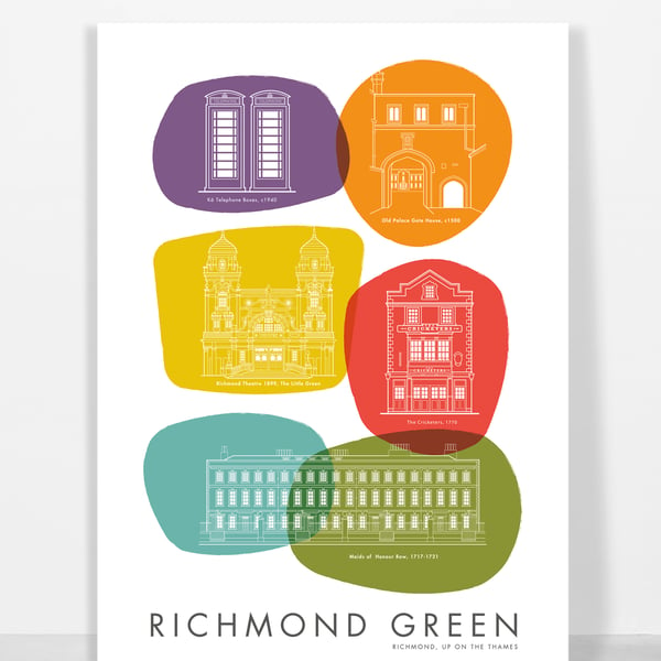 RICHMOND GREEN 60's RETRO 2 A3 Print