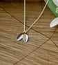 Handmade Silver Twin Leaf Necklace - Image 3