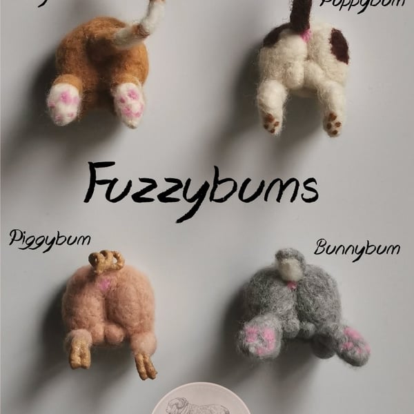 Fuzzybum Magnet Kittybum Design OOAK