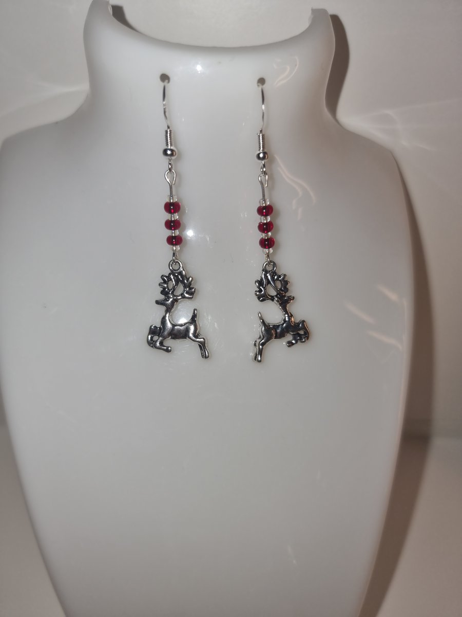 Christmas Reindeer Charm earrings