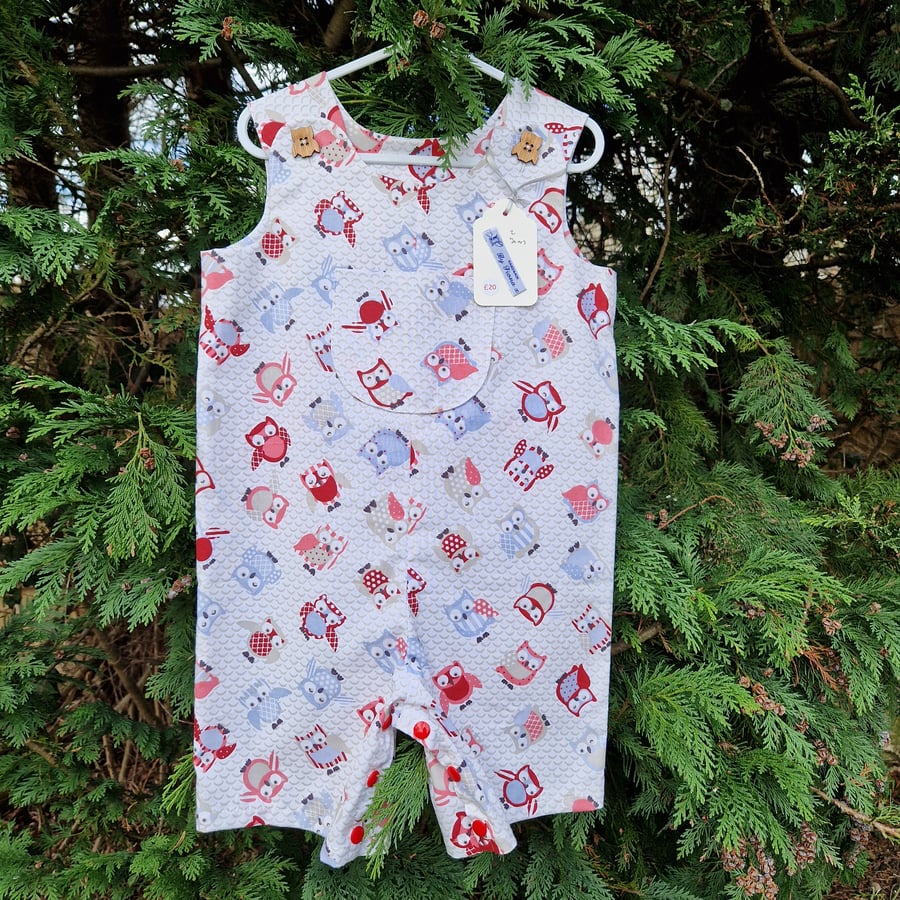 Age: 2yrs Red and Blue Owl Rompers