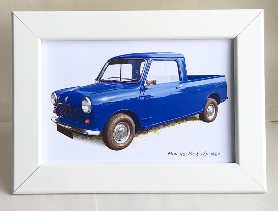 Mini 95 Pick Up 1982 - 4x6" Photograph in a Black or White frame