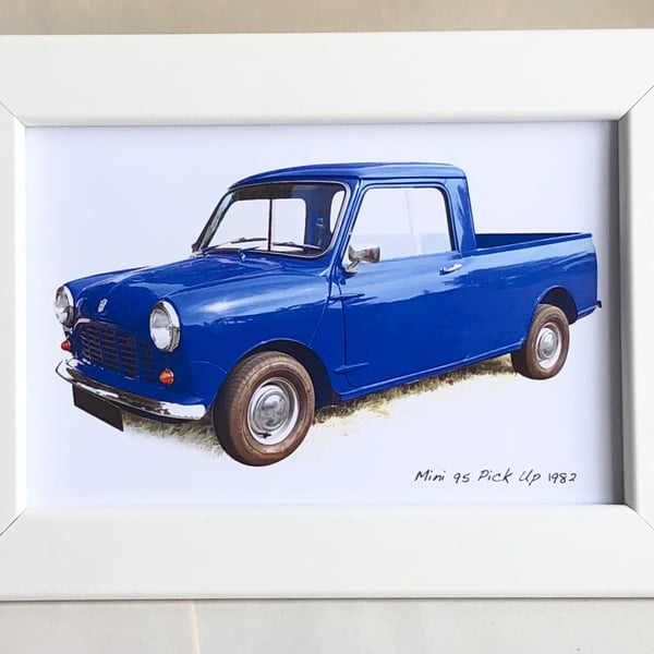 Mini 95 Pick Up 1982 - 4x6" Photograph in a Black or White frame