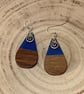 Walnut Wood & Resin Teardrop Earrings.