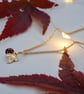 Gold Filled Maple leaf and Garnet autumnal charm necklace - Image 3